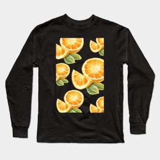 Orange fruit_pattern Long Sleeve T-Shirt